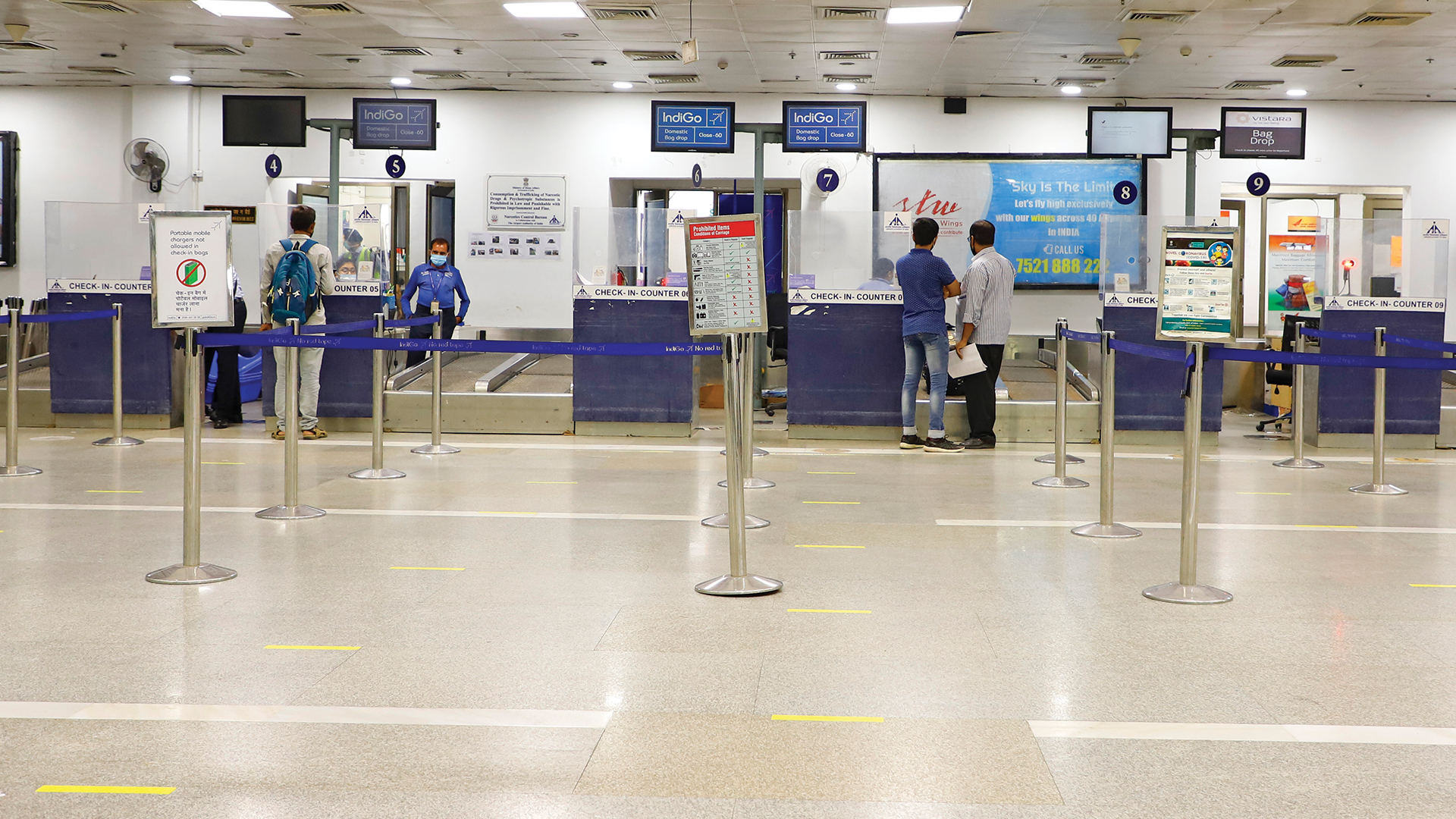 Airport check-in signage